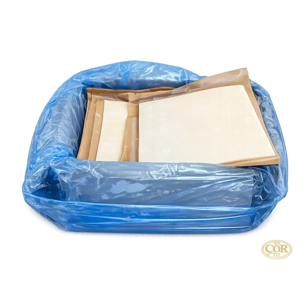 Bulk frozen puff pastry sheets in wholesale box, ideal for Miami bakeries and foodservice